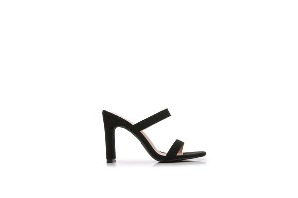 Women Open Toe Strap High Chunky Heeled Sandals - Black