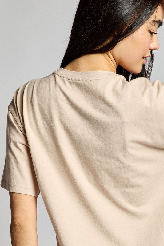 Short Sleeve Crop - TAUPE