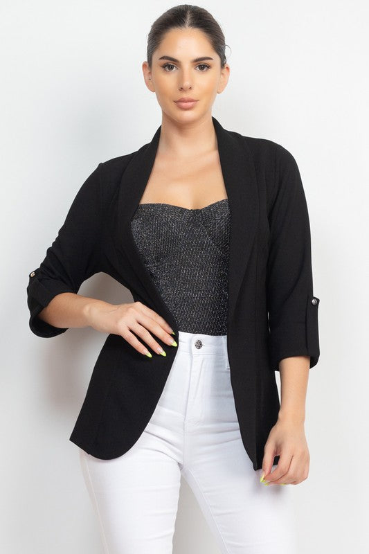 Shawl Collar Blazer - Black