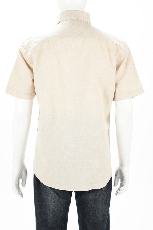 Men's Short sleeve Linen /Cotton - Beige