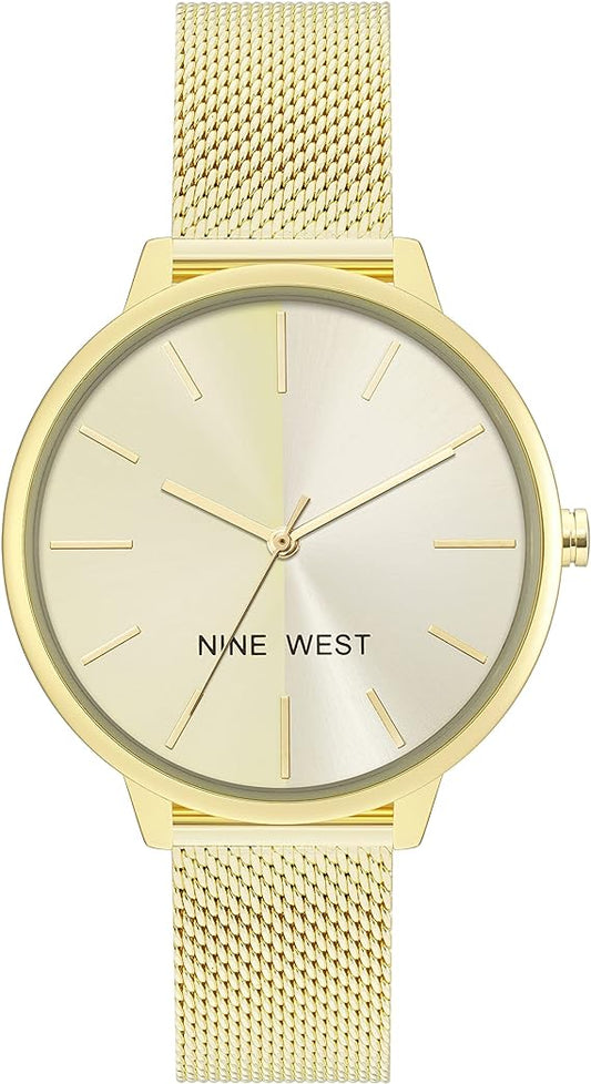 Nine West Women's Mesh Bracelet Watch Gold