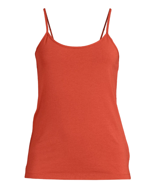 ADJUSTABLE STRAP RIB CAMI RUST