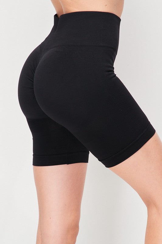 Seamless Body Contour Biker Short - BLACK