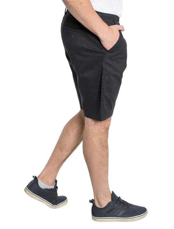 MEN'S TWILL CHINO STRETCH SHORTS - BLACK