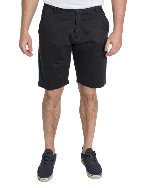 MEN'S TWILL CHINO STRETCH SHORTS - BLACK