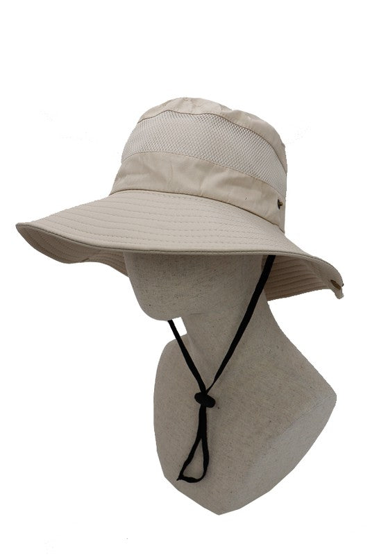 MEN'S HATS - Solid Color Mesh Detailed Outdoor Fisherman Hat