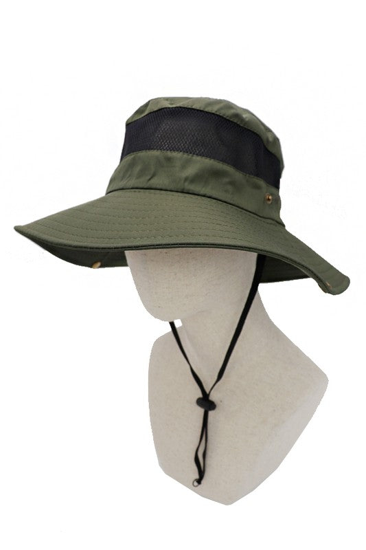 MEN'S HATS - Solid Color Mesh Detailed Outdoor Fisherman Hat