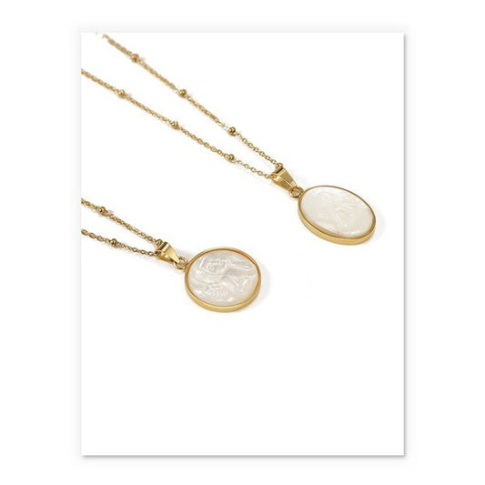 JEWELRY - 18K Gold Plated White Shell necklace