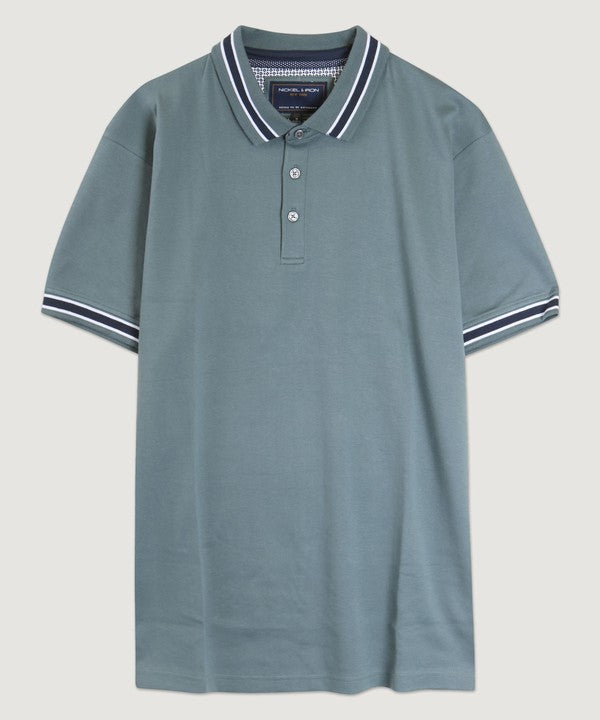 Tipped Collar Polo - MALLARD GREEN