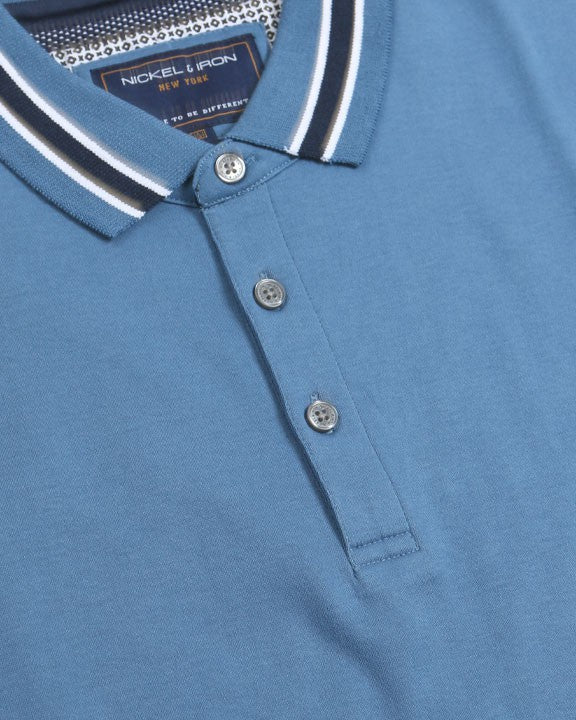 Tipped Collar Polo - STELLAR BLUE