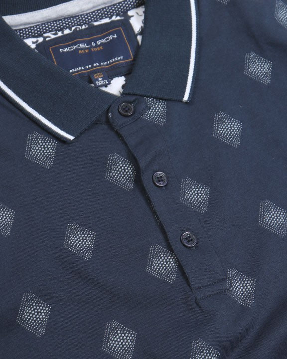 Geo Diamond Polo - SAILOR BLUE