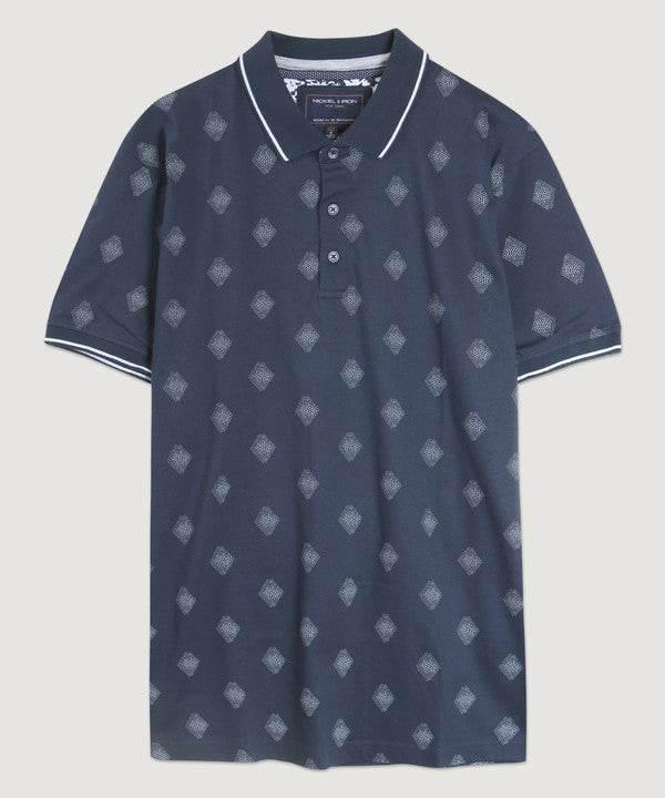 Geo Diamond Polo - SAILOR BLUE