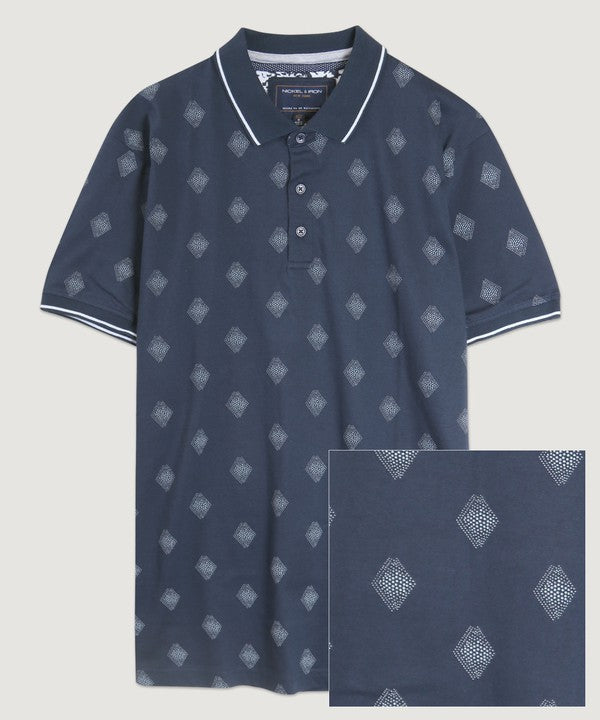 Geo Diamond Polo - SAILOR BLUE