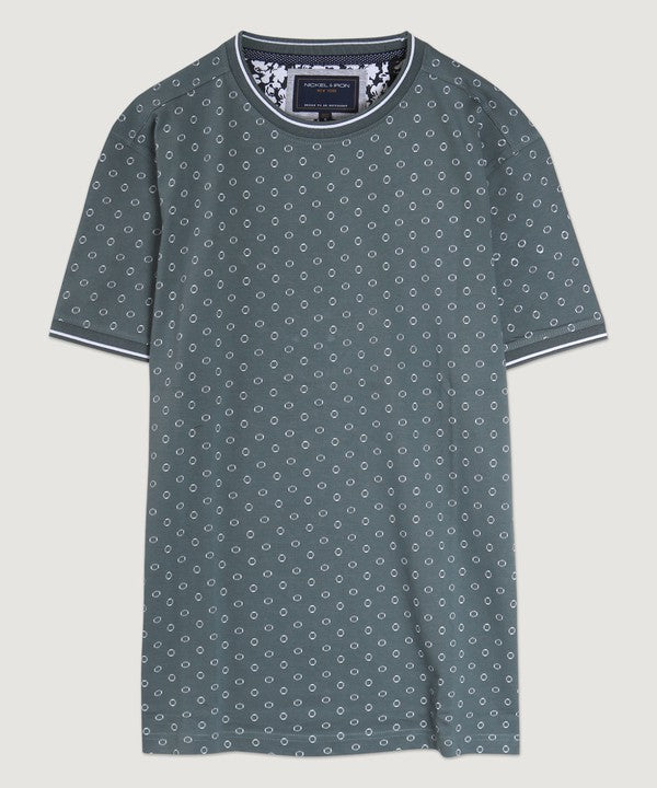 Circle Print Crew - MALLARD GREEN