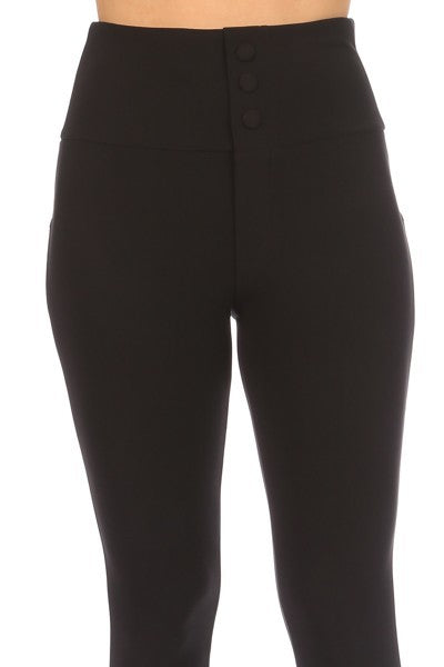 Womens FUR Lined Black Skinny Pants