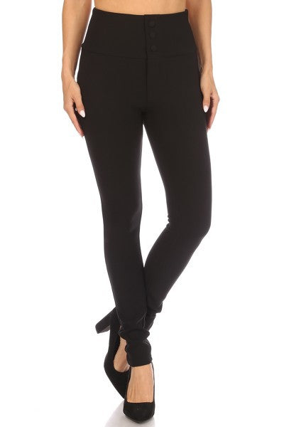 Womens FUR Lined Black Skinny Pants