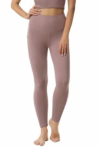 Women's Yoga Pants Active Leggings Tights w/Pocket - MAUVE