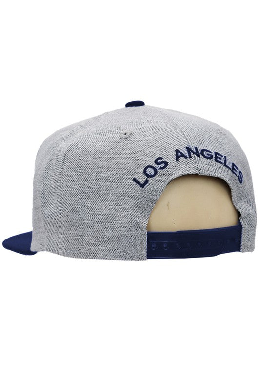 MEN'S HATS - Los Angeles LA Arc Logo Embroidered Twill Poly Cotton Blend Six Panel Snap Back