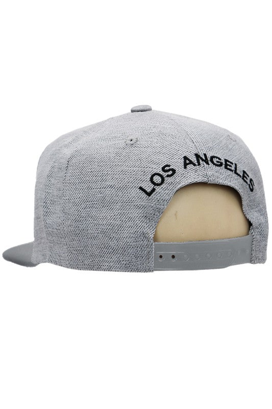 MEN'S HATS - Los Angeles LA Arc Logo Embroidered Twill Poly Cotton Blend Six Panel Snap Back