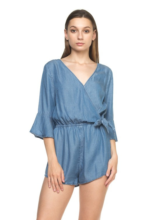 DENIM ROMPER BLUE