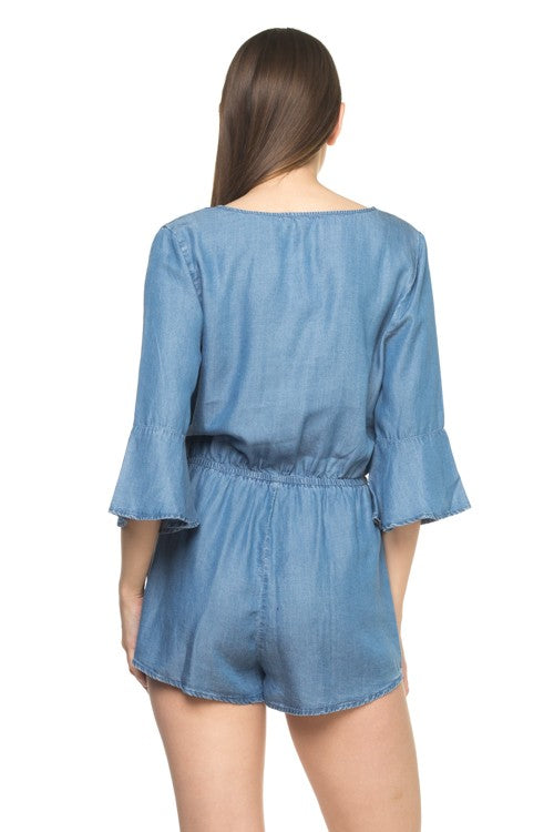 DENIM ROMPER BLUE